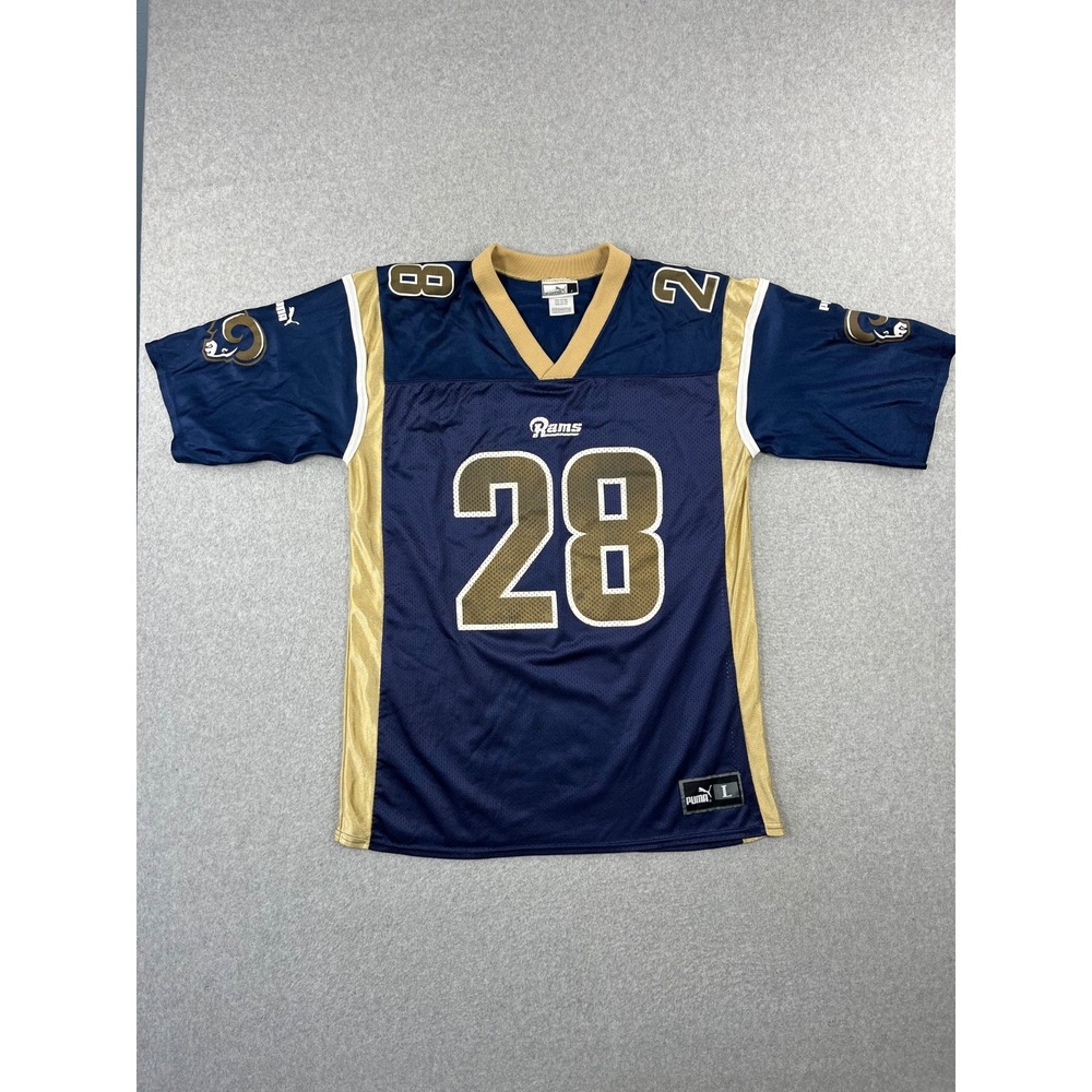 Vintage St Louis Rams Football Jersey Mens L Blue Marshall FaulkPuma 90s USA